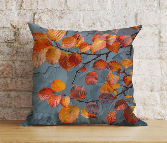 Onay 1 / 12 x 12 inch (30 x 30 cm) Double Side Colorful Fall Leaves Autumn Fall Trend Cushion Cover Euro Sham Covers