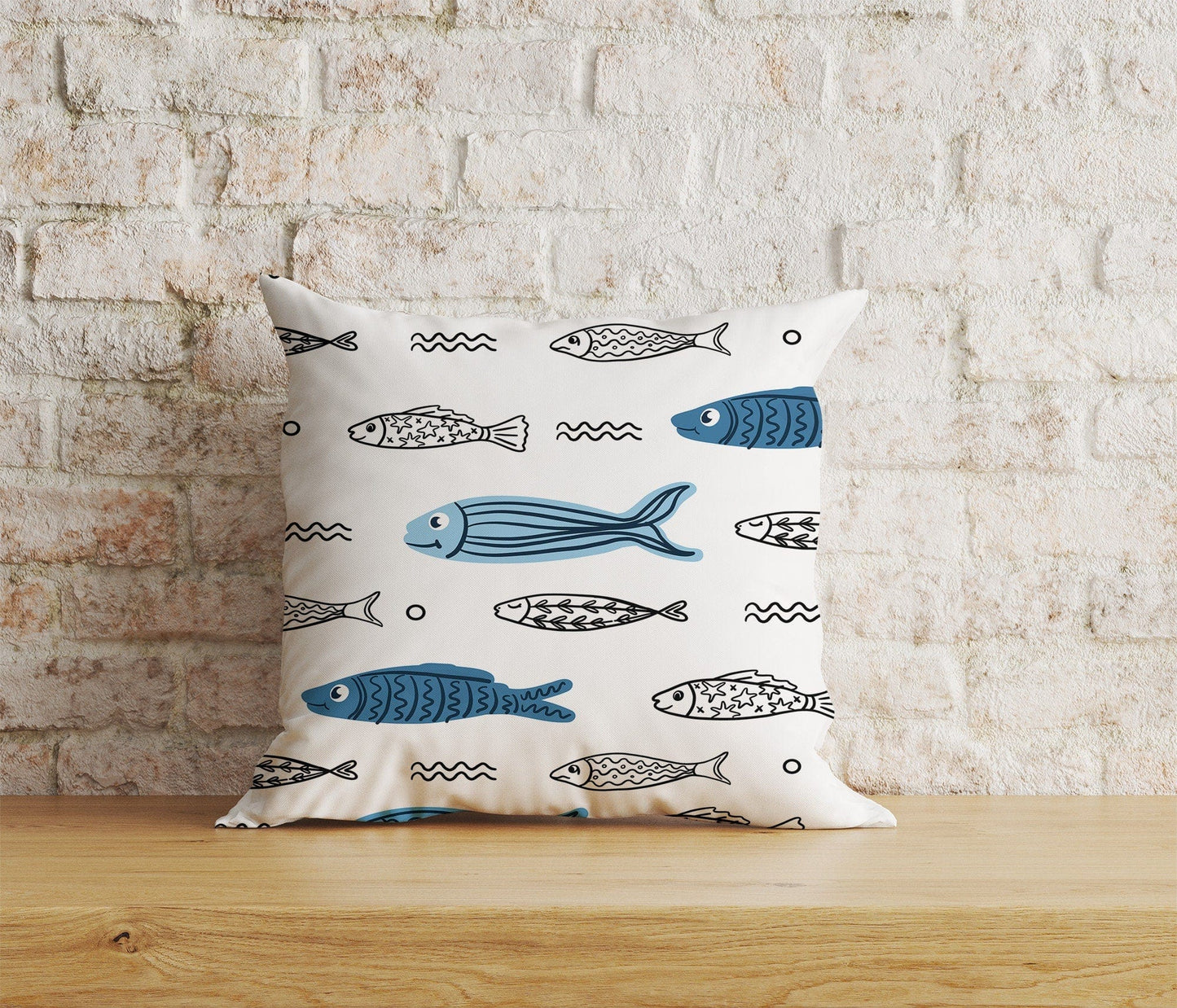 Onay Home Textile Cushion Covers 6 / 12 x 12 inch (30 x 30 cm) Double Side Colorful Fish Cushion Cover Nautical Coastal Pillow Cover