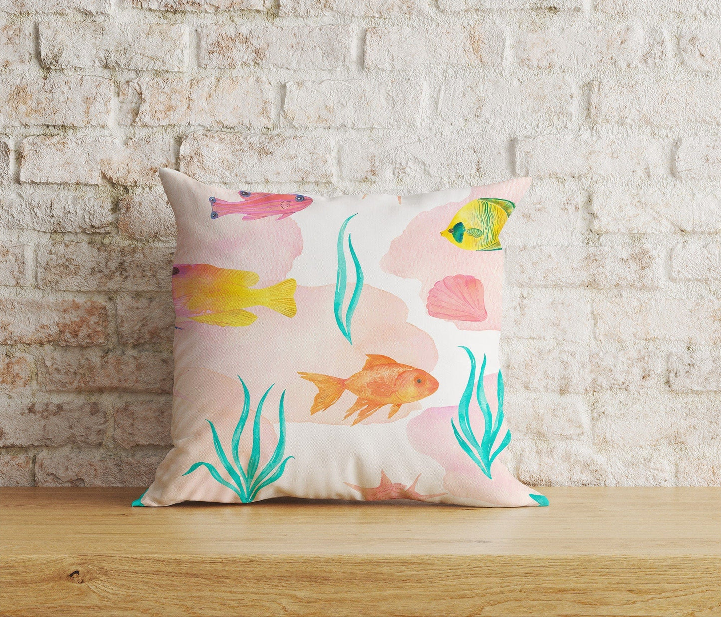 Onay Home Textile Cushion Covers 5 / 12 x 12 inch (30 x 30 cm) Double Side Colorful Fish Cushion Cover Nautical Coastal Pillow Cover