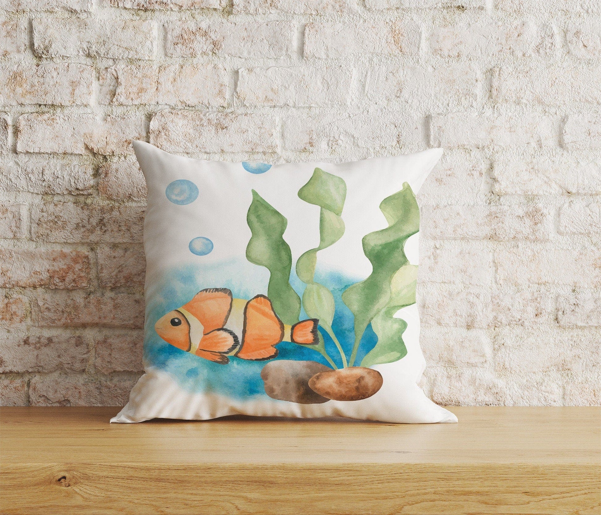 Onay Home Textile Cushion Covers 3 / 12 x 12 inch (30 x 30 cm) Double Side Colorful Fish Cushion Cover Nautical Coastal Pillow Cover
