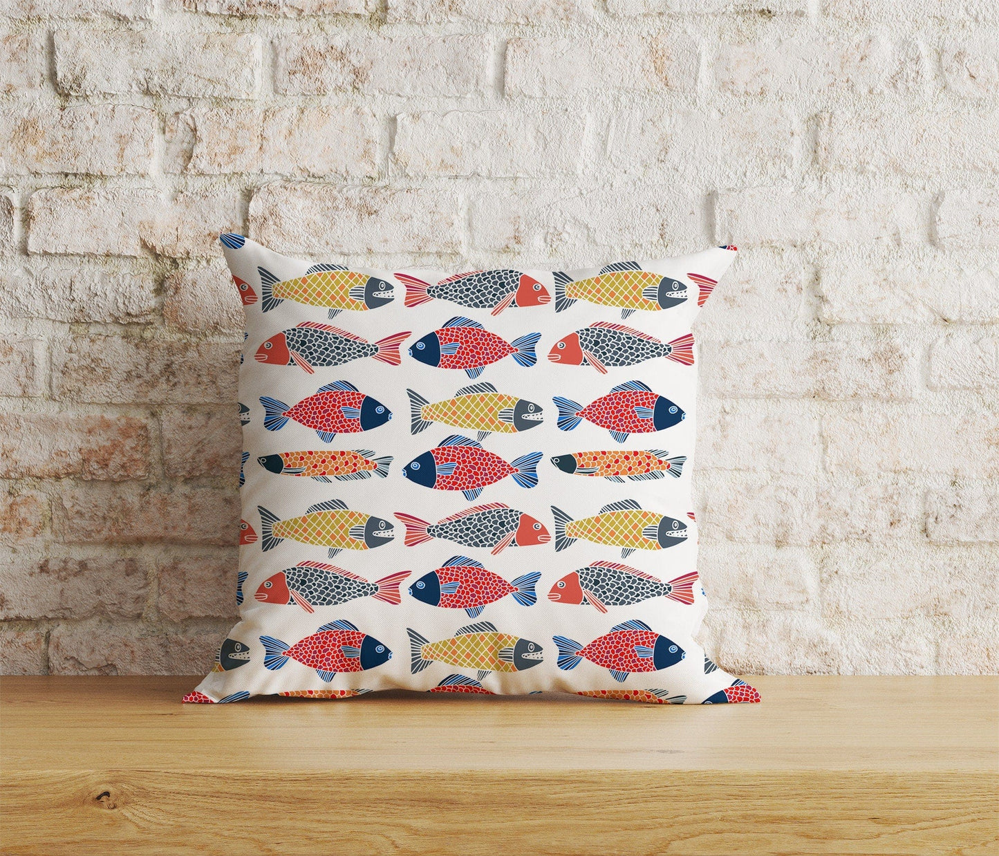 Onay Home Textile Cushion Covers 2 / 12 x 12 inch (30 x 30 cm) Double Side Colorful Fish Cushion Cover Nautical Coastal Pillow Cover