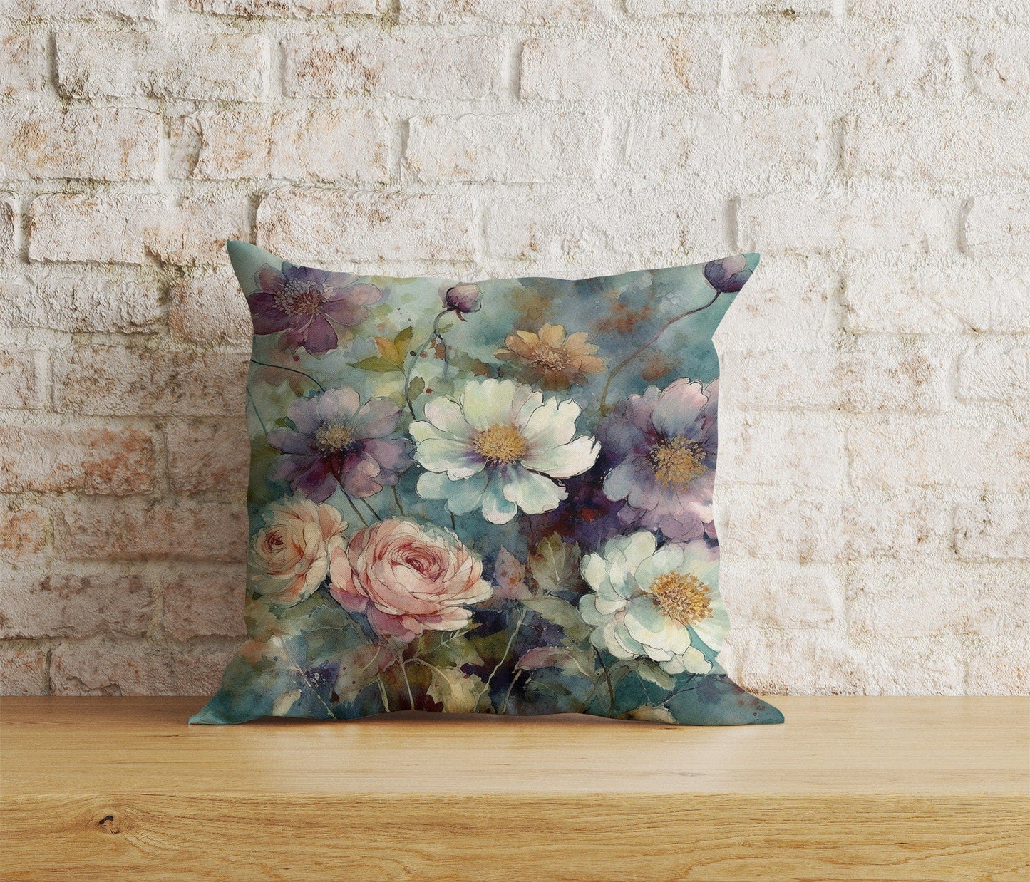 Onay Home Textile Cushion Covers 5 / 12 x 12 inch (30 x 30 cm) Double Side Colorful Floral Cushion Cover Boho Flowers Pillow Cover