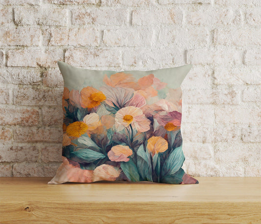 Onay Home Textile Cushion Covers 1 / 12 x 12 inch (30 x 30 cm) Double Side Colorful Floral Cushion Cover Boho Flowers Pillow Cover