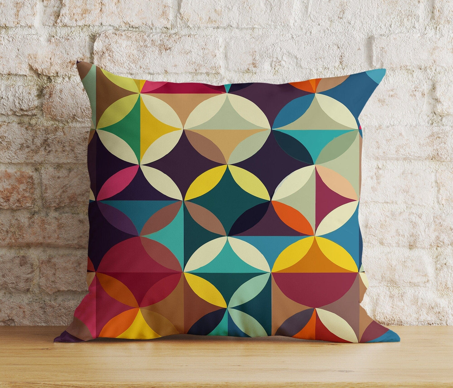 Onay 5 / 12 x 12 inch (30 x 30 cm) Double Side Colorful Geometric Retro Abstract Decoration Cushion Cover