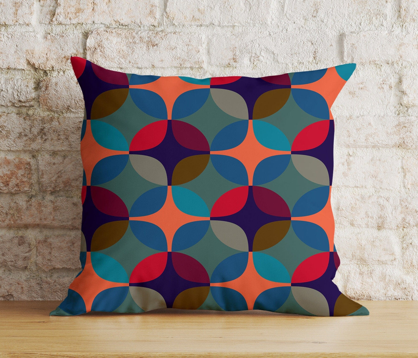 Onay 2 / 12 x 12 inch (30 x 30 cm) Double Side Colorful Geometric Retro Abstract Decoration Cushion Cover