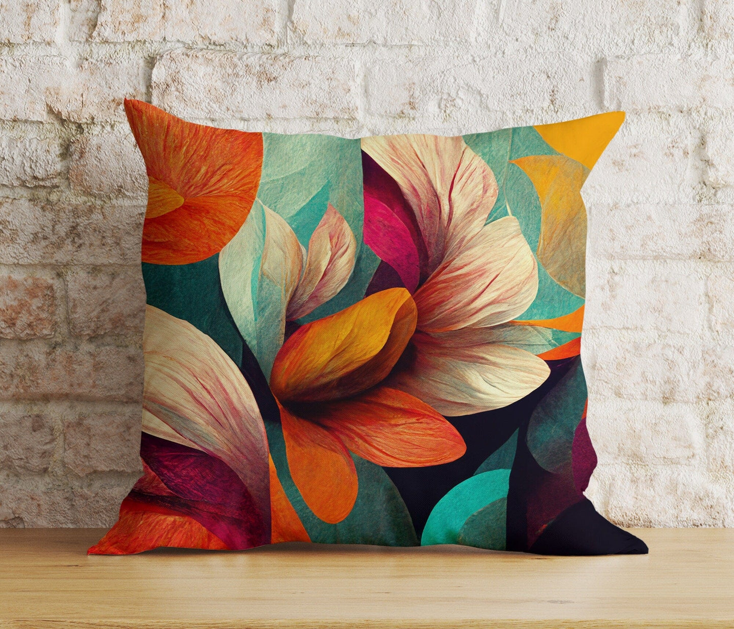 Onay Cushion Covers 4 / 12 x 12 inch (30 x 30 cm) Double Side Colorful Leaves Cushion Cover Floral Pillow Cover