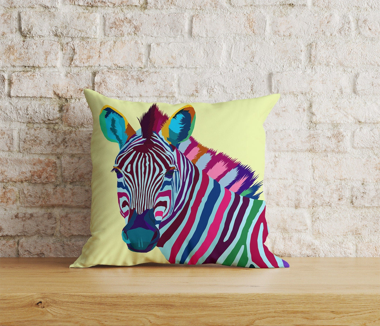 Onay Home Textile Cushion Covers 6 / 12 x 12 inch (30 x 30 cm) Double Side Colorful Zebras Cushion Cover Zebra Pattern Throw Pillow