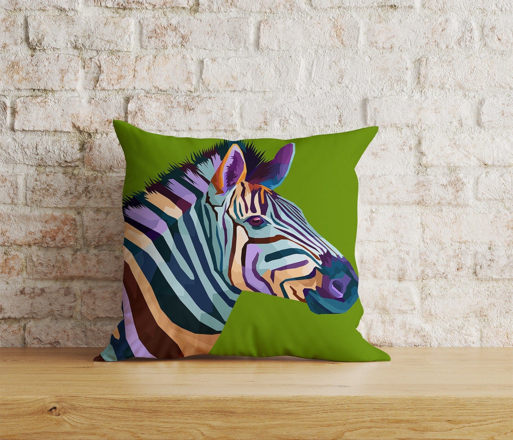 Onay Home Textile Cushion Covers 2 / 12 x 12 inch (30 x 30 cm) Double Side Colorful Zebras Cushion Cover Zebra Pattern Throw Pillow