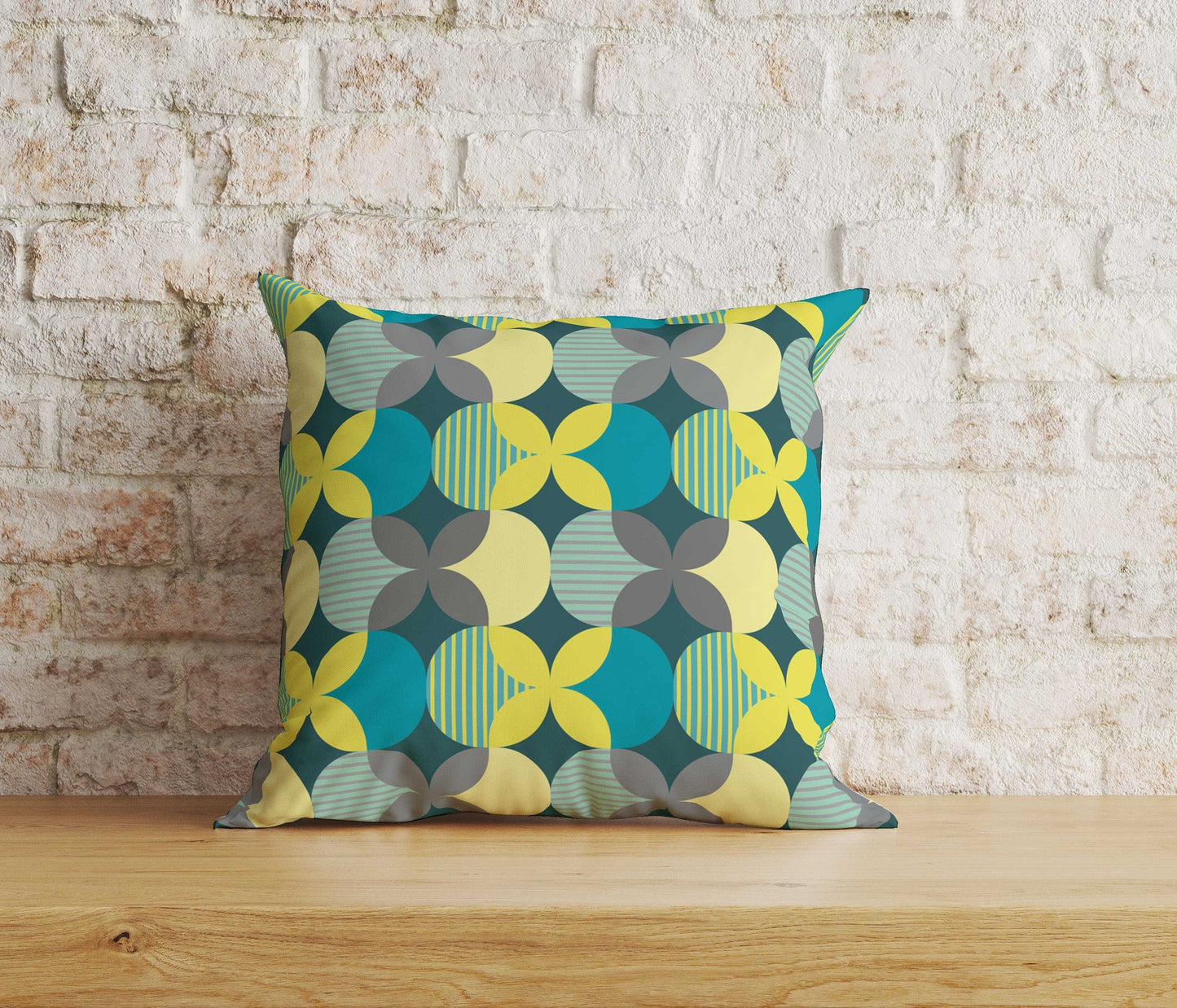 Onay Home Textile Cushion Covers 3 / 12 x 12 inch (30 x 30 cm) Double Side Colourful Mid Century Cushion Cover Hexagon Throw Pillow