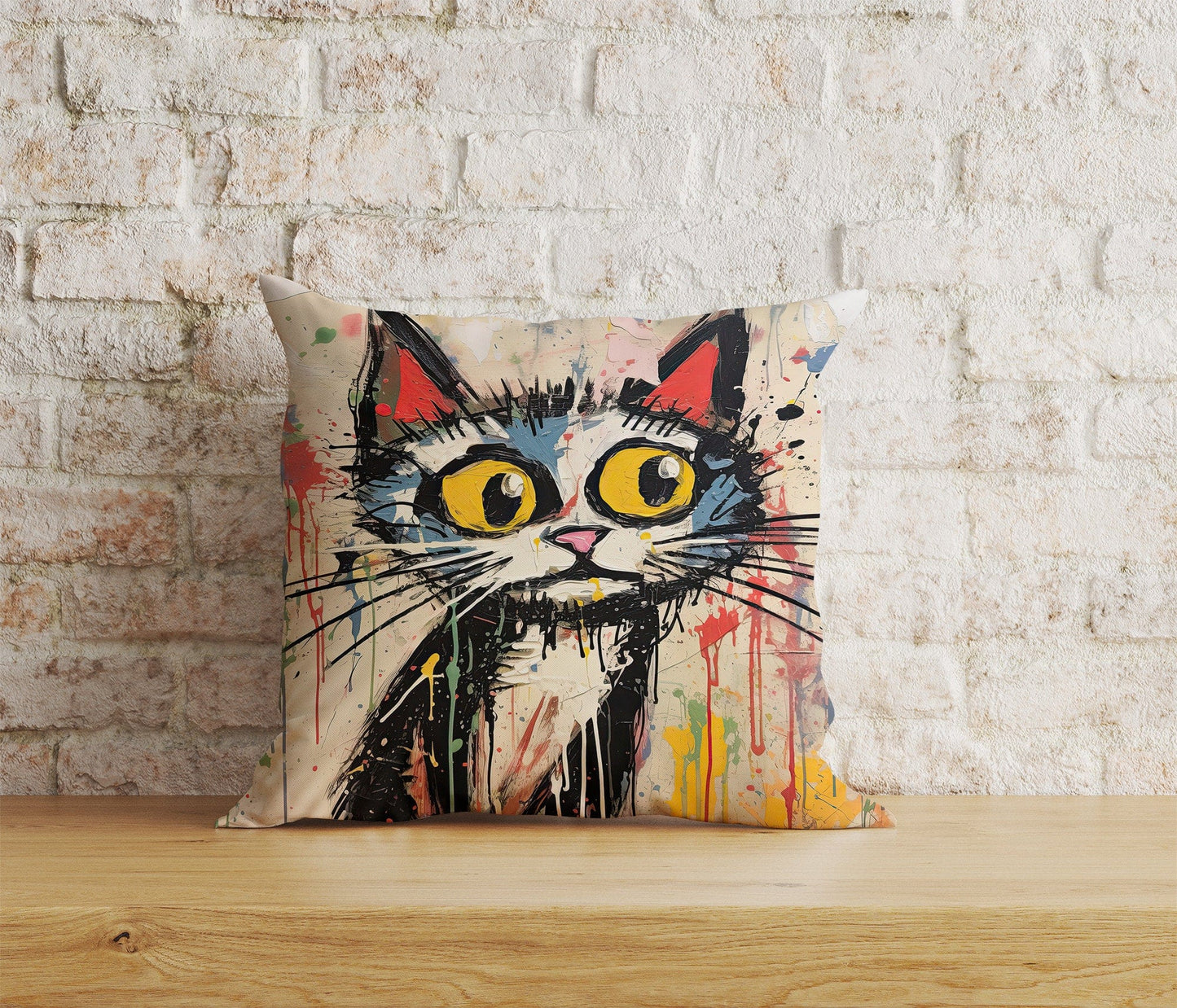 Onay Home Textile Cushion Covers 3 / 12 x 12 inch (30 x 30 cm) Double Side Cute Cat Pillow Covers Cat Pattern Pillow Covers