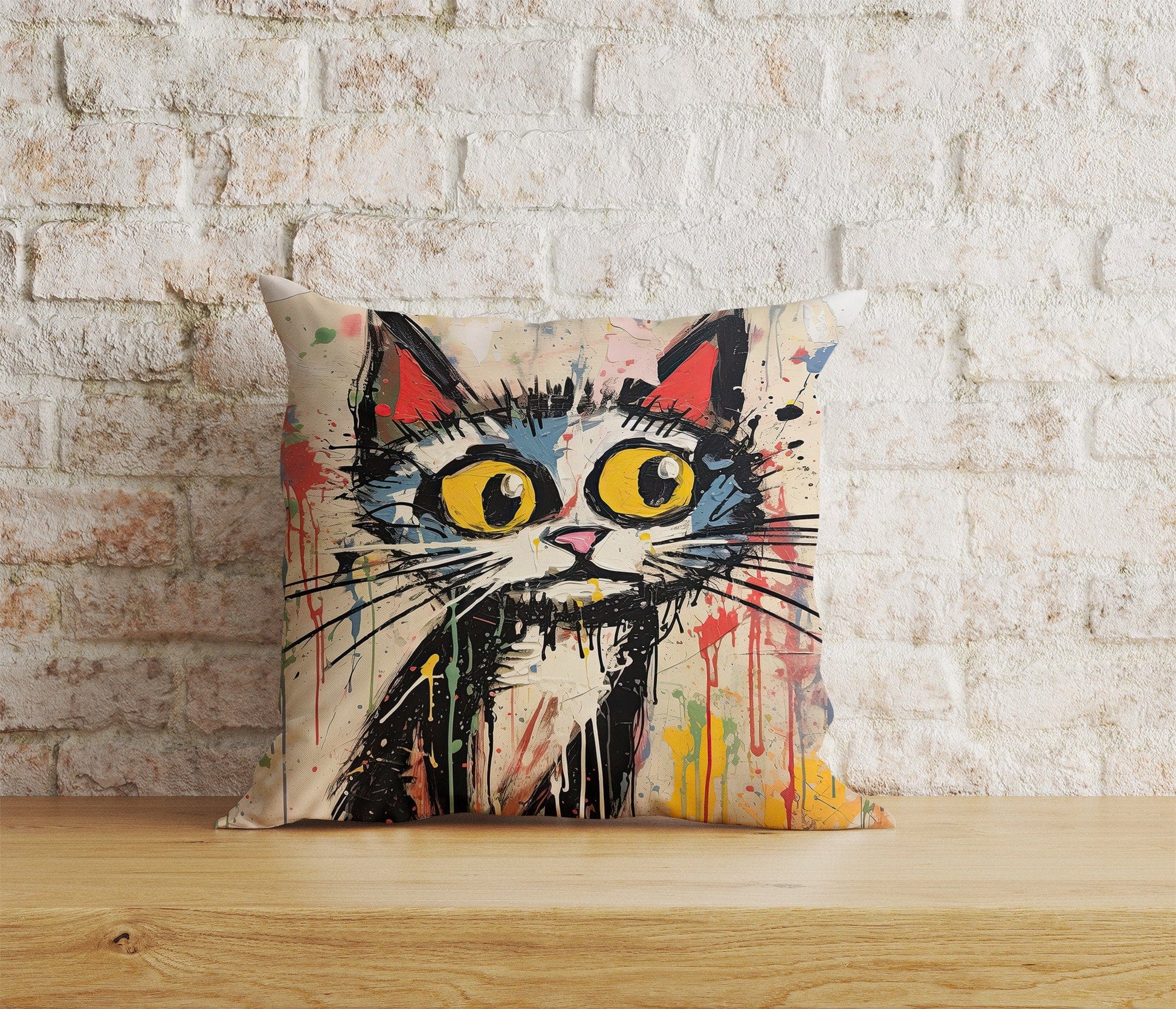 Onay Home Textile Cushion Covers 3 / 12 x 12 inch (30 x 30 cm) Double Side Cute Cat Pillow Covers Cat Pattern Pillow Covers