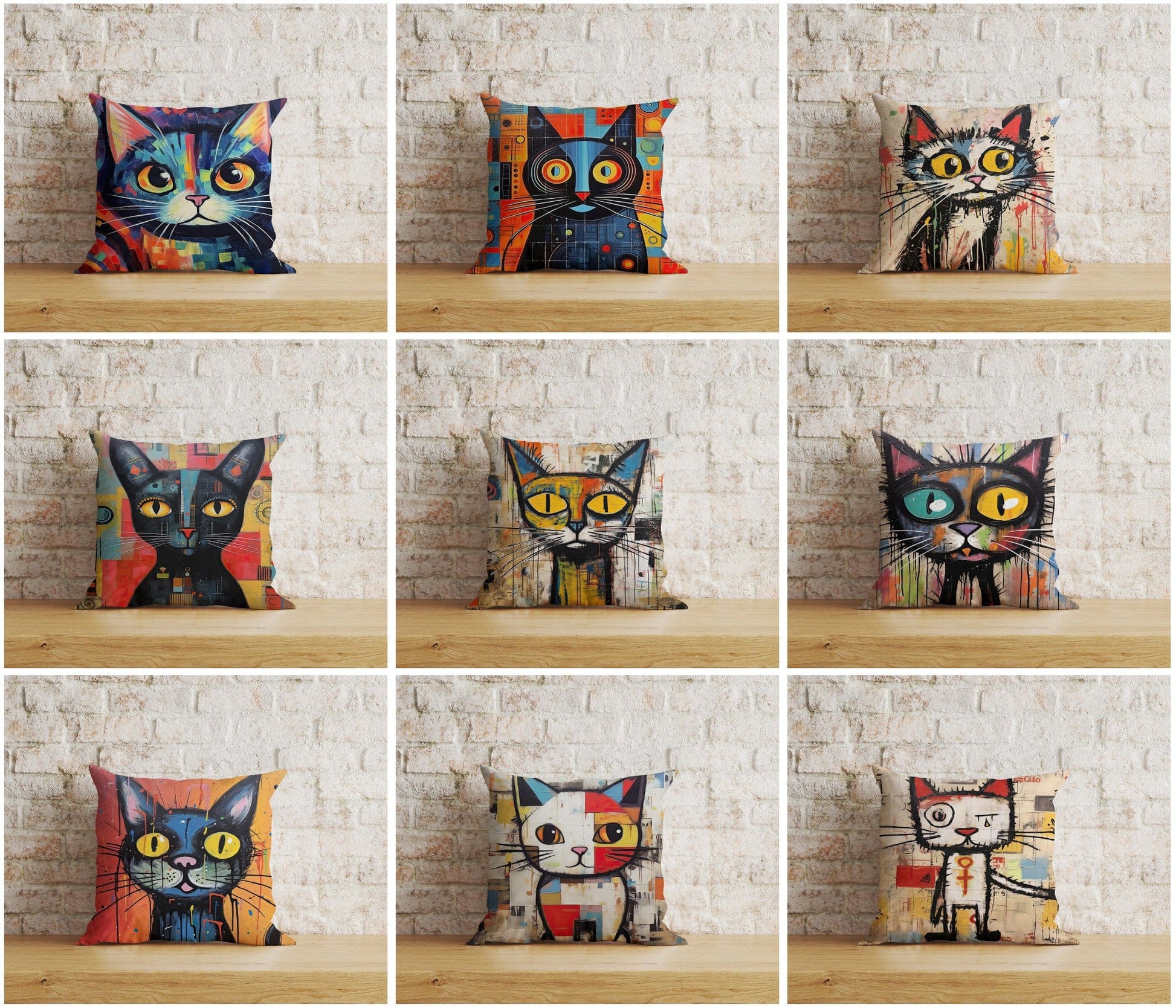 Onay Home Textile Cushion Covers Cute Cat Pillow Covers Cat Pattern Pillow Covers