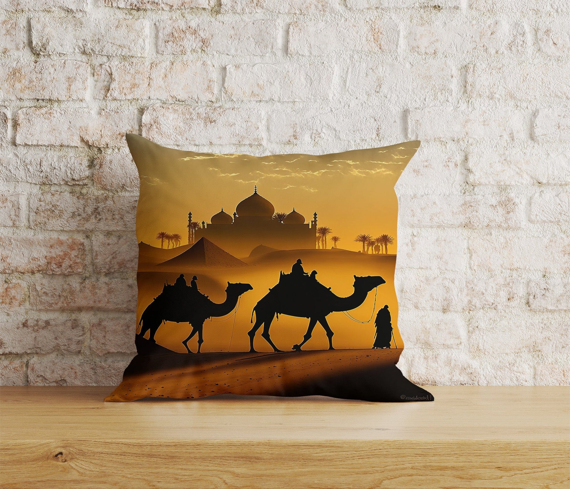 Onay Home Textile Cushion Covers 9 / 12 x 12 inch (30 x 30 cm) Double Side Desert Camel Cushion Cover Muslim Animal Home Decoration