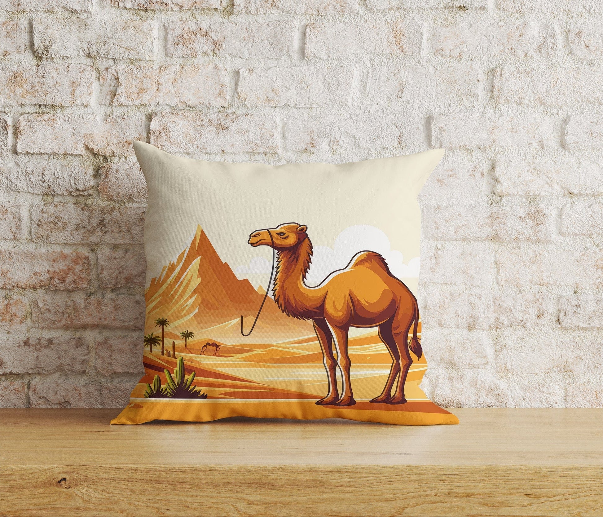 Onay Home Textile Cushion Covers 1 / 12 x 12 inch (30 x 30 cm) Double Side Desert Camel Cushion Cover Muslim Animal Home Decoration