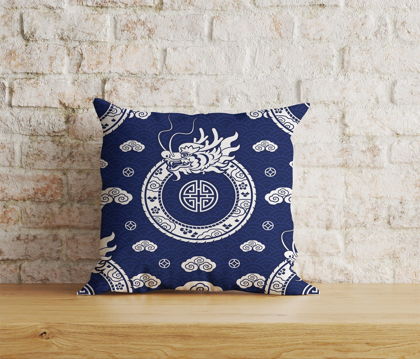 Onay Home Textile Cushion Covers 4 / 12 x 12 inch (30 x 30 cm) Double Side Dragon Cushion Cover Mythical Chinese Dragon Print Case