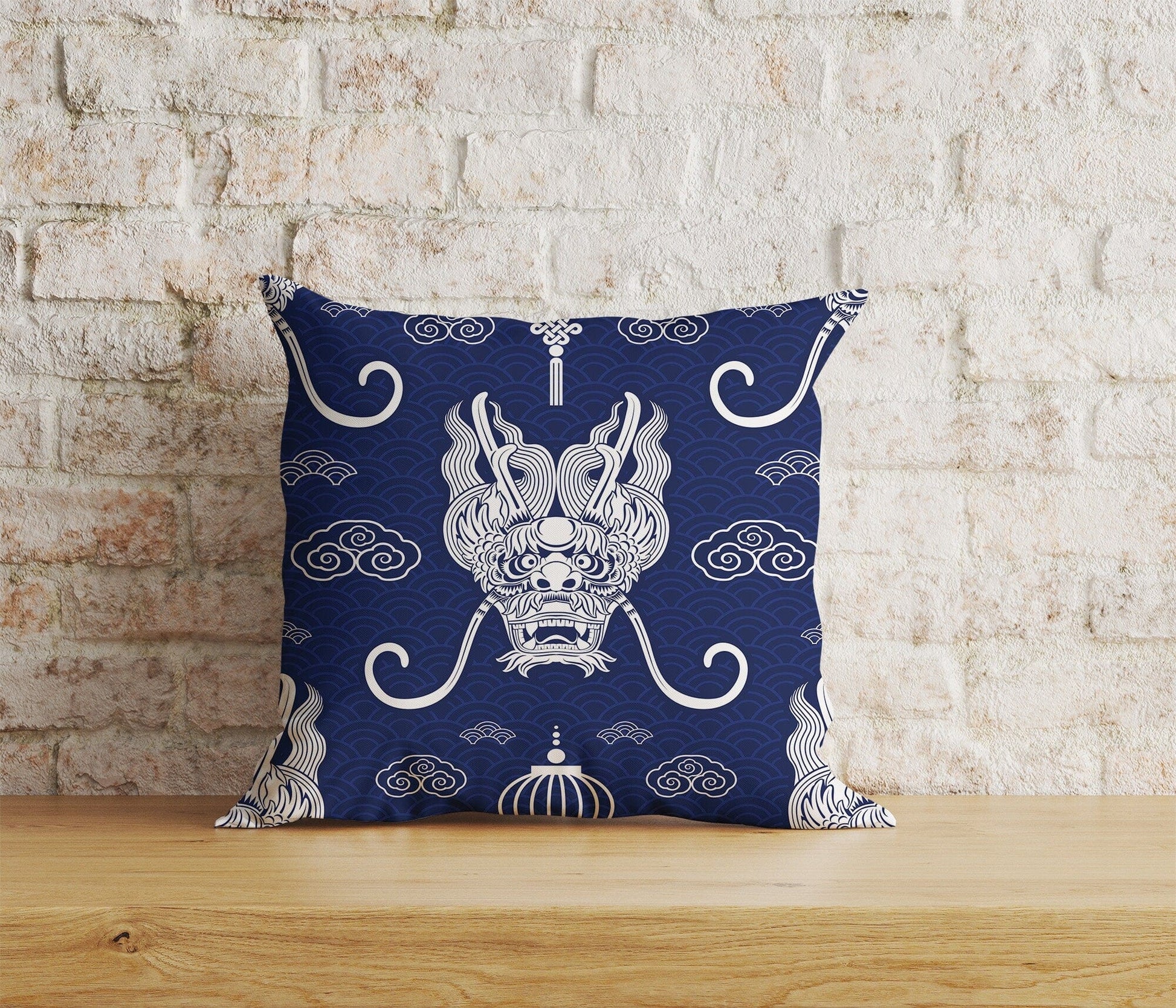 Onay Home Textile Cushion Covers 3 / 12 x 12 inch (30 x 30 cm) Double Side Dragon Cushion Cover Mythical Chinese Dragon Print Case