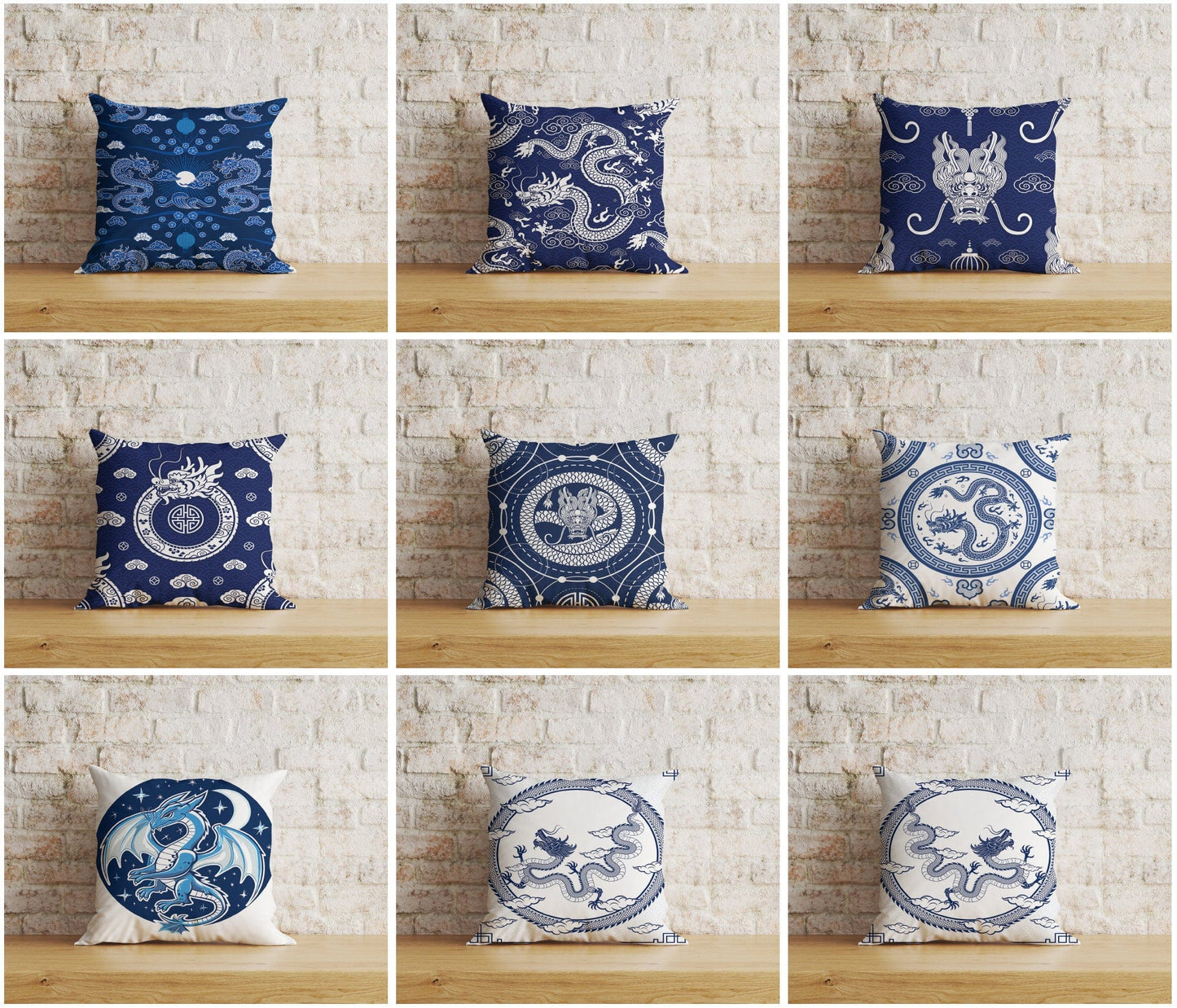 Onay Home Textile Cushion Covers Dragon Cushion Cover Mythical Chinese Dragon Print Case