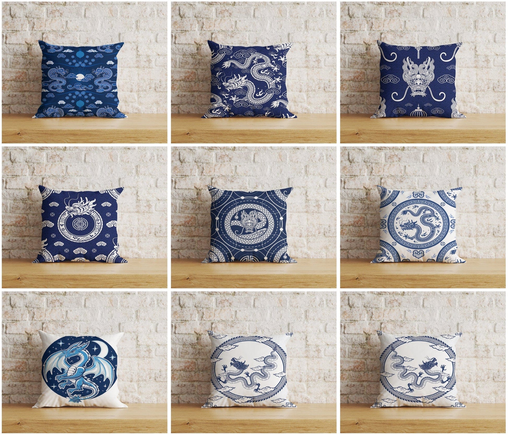 Onay Home Textile Cushion Covers Dragon Cushion Cover Mythical Chinese Dragon Print Case