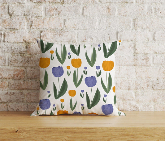 Onay Home Textile Cushion Covers 1 / 12 x 12 inch (30 x 30 cm) Double Side Dutch Tulips Cushion Covers Colorful Decorative Pillow Case