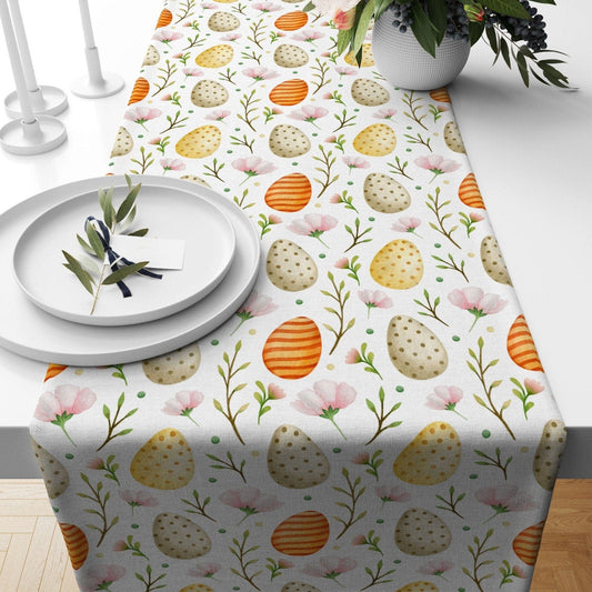Onay 1 / 12 x 46 inch (30 x 120 cm) Easter Bunney Easter Decoration Orange Pink Table Runner