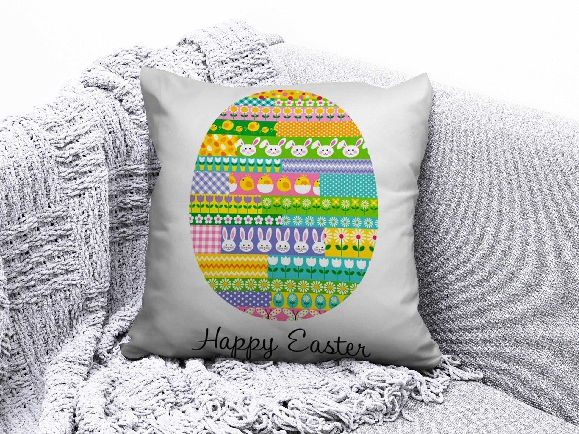 Onay 1 / 12 x 12 inch (30 x 30 cm) Easter Bunny Home Decor Home Gift Cushion Cover