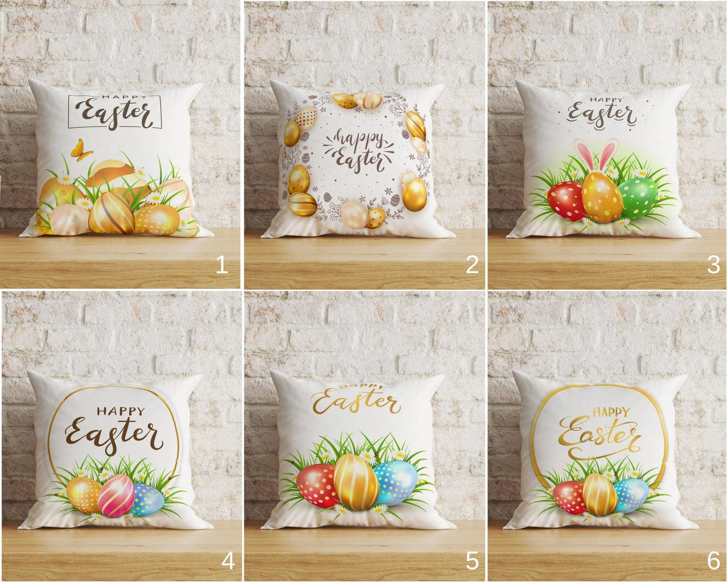 Onay Home Textile Cushion Covers Easter Cushion Cover Happy Easter Colorful Pillow Covers