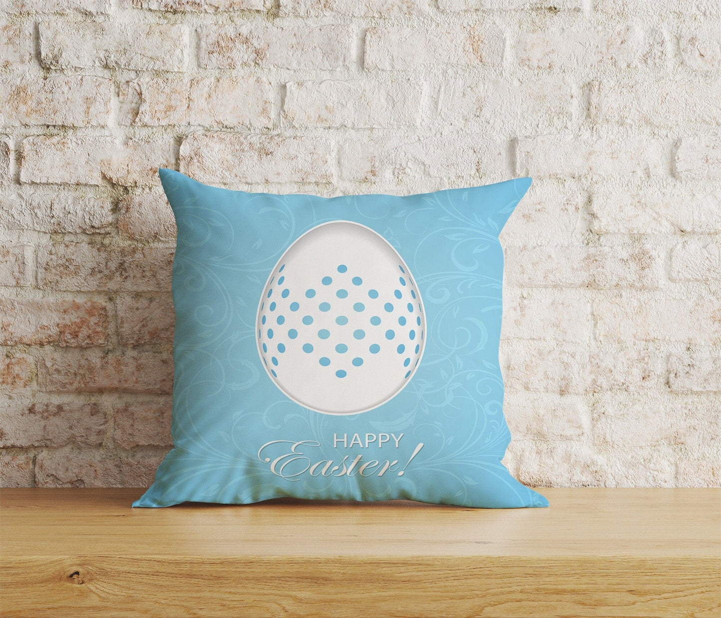 Onay Home Textile 8 / 12 x 12 inch (30 x 30 cm) Double Side Easter Cushion Covers Blue Easter Pattern Pillow Covers