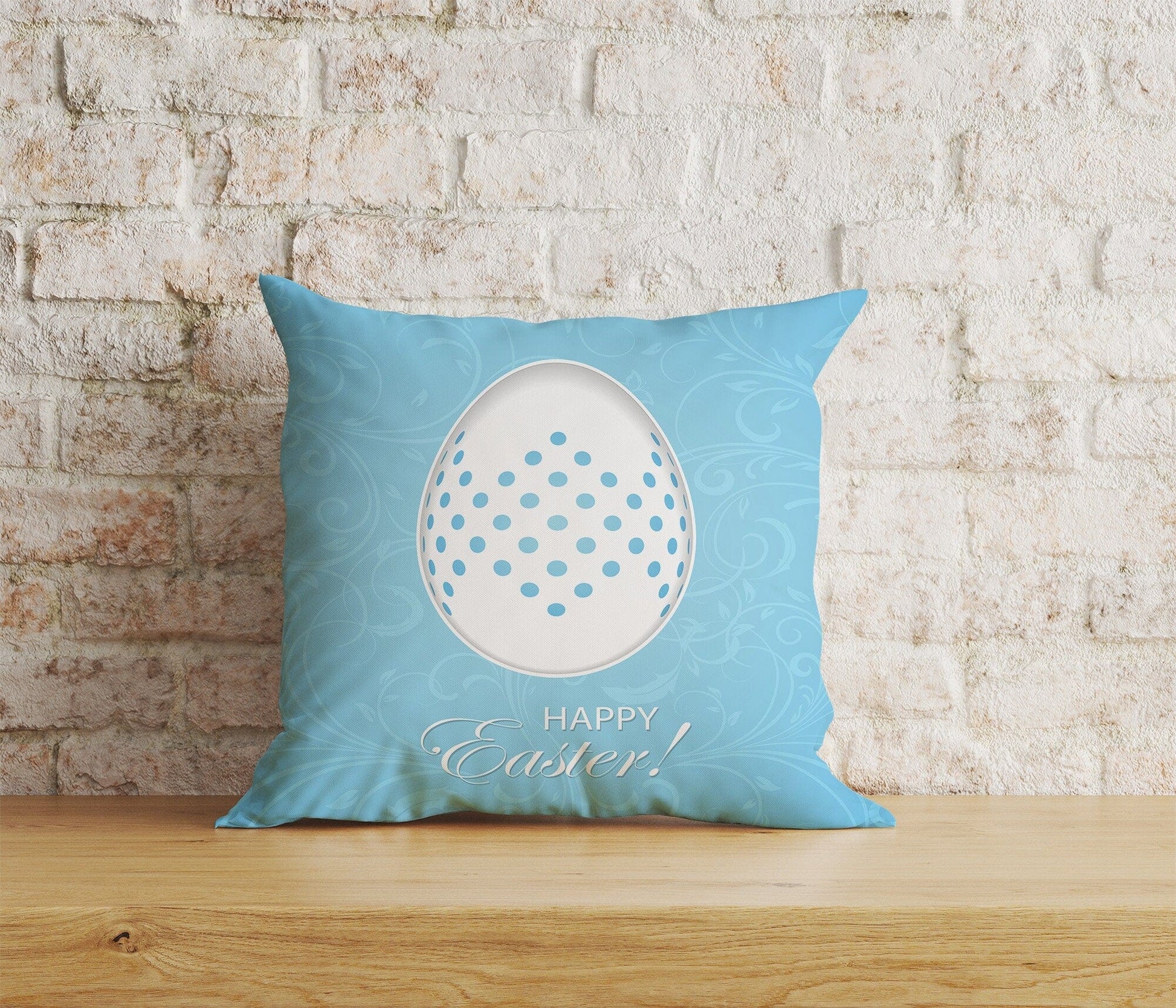 Onay Home Textile 8 / 12 x 12 inch (30 x 30 cm) Double Side Easter Cushion Covers Blue Easter Pattern Pillow Covers