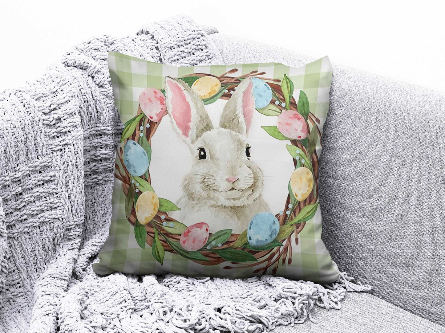 Onay 3 / 12 x 12 inch (30 x 30 cm) Easter Eggs Printing Easter Decorations Cushion Cover