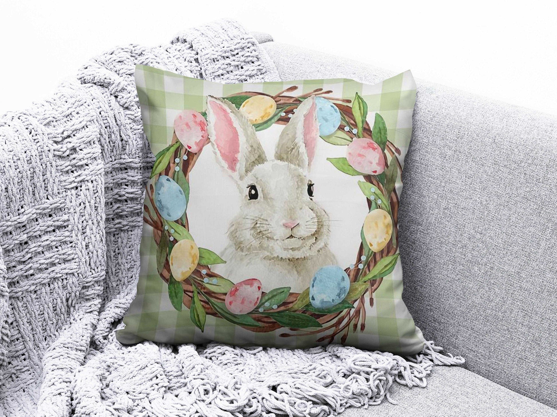 Onay 3 / 12 x 12 inch (30 x 30 cm) Easter Eggs Printing Easter Decorations Cushion Cover