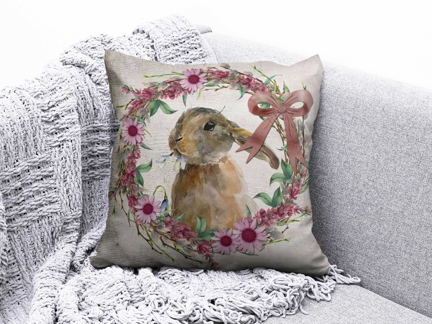 Onay 2 / 12 x 12 inch (30 x 30 cm) Easter Eggs Printing Easter Decorations Cushion Cover