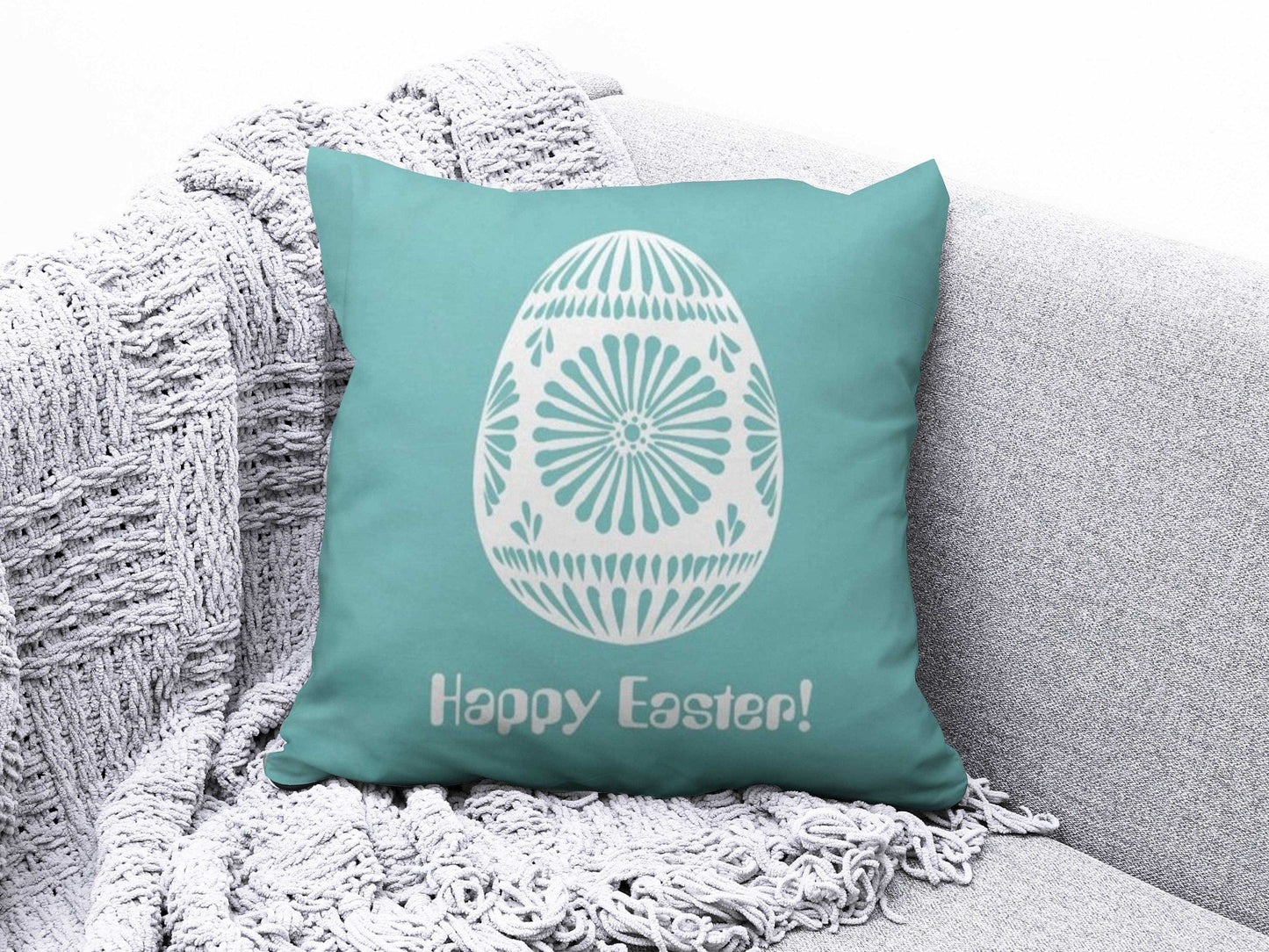 Onay 7 / 12 x 12 inch (30 x 30 cm) Easter Happy Easter Egg Cute Floral Cushion Covers