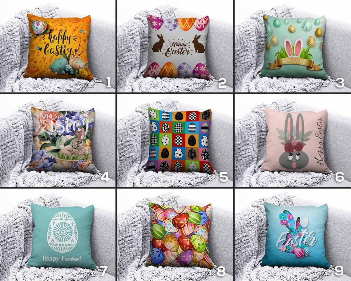 Onay Easter Happy Easter Egg Cute Floral Cushion Covers
