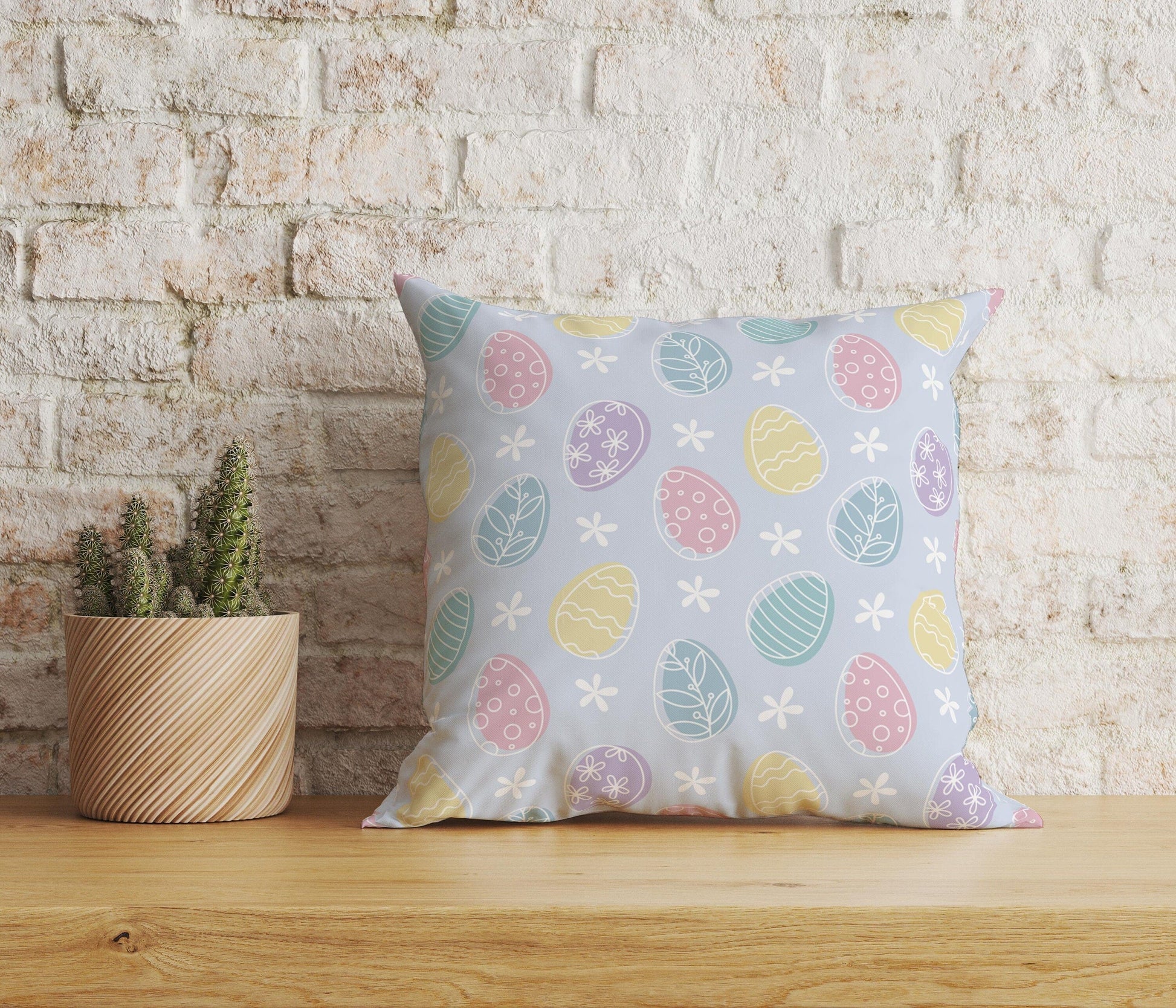Onay Home Textile Cushion Covers 6 / 12 x 12 inch (30 x 30 cm) Double Side Easter Pattern Happy Easter Home Decor Cushion Cover