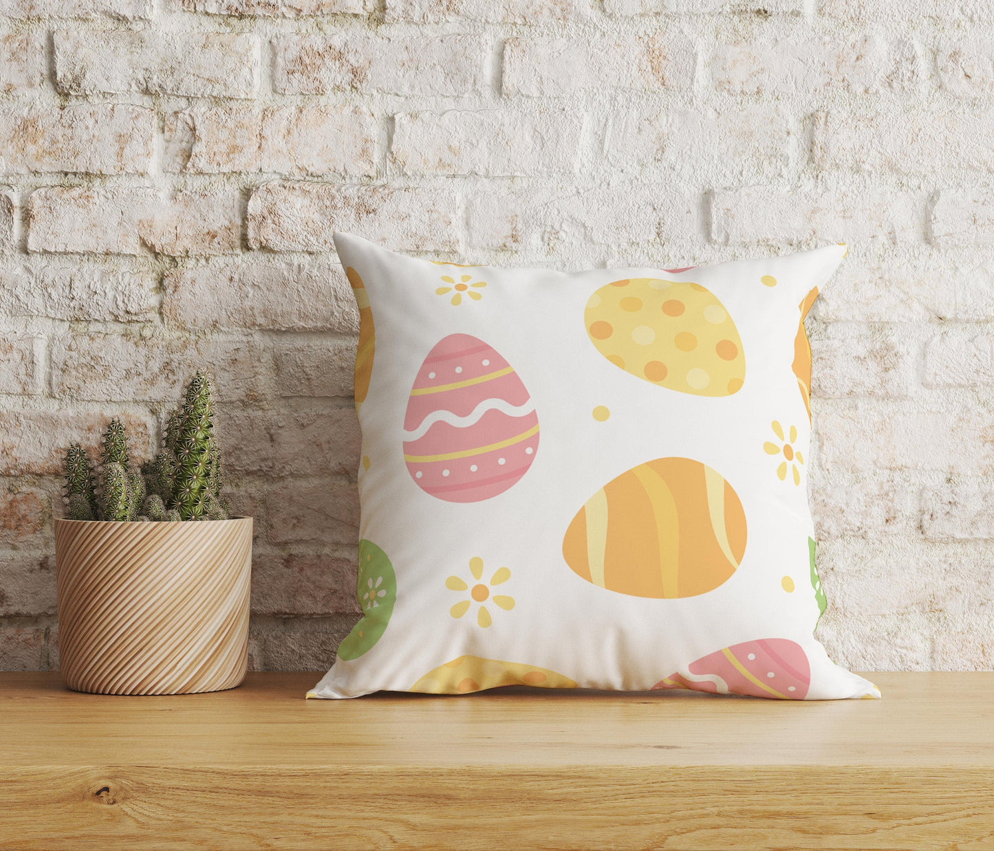 Onay Home Textile Cushion Covers 5 / 12 x 12 inch (30 x 30 cm) Double Side Easter Pattern Happy Easter Home Decor Cushion Cover