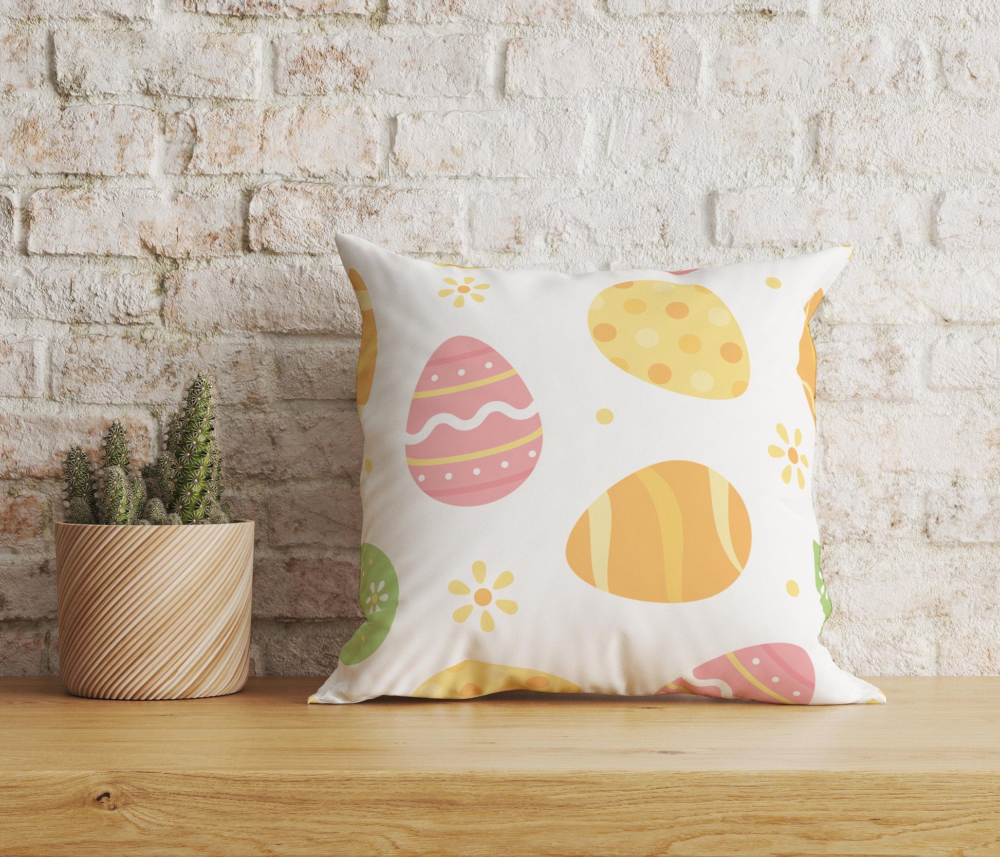 Onay Home Textile Cushion Covers 5 / 12 x 12 inch (30 x 30 cm) Double Side Easter Pattern Happy Easter Home Decor Cushion Cover
