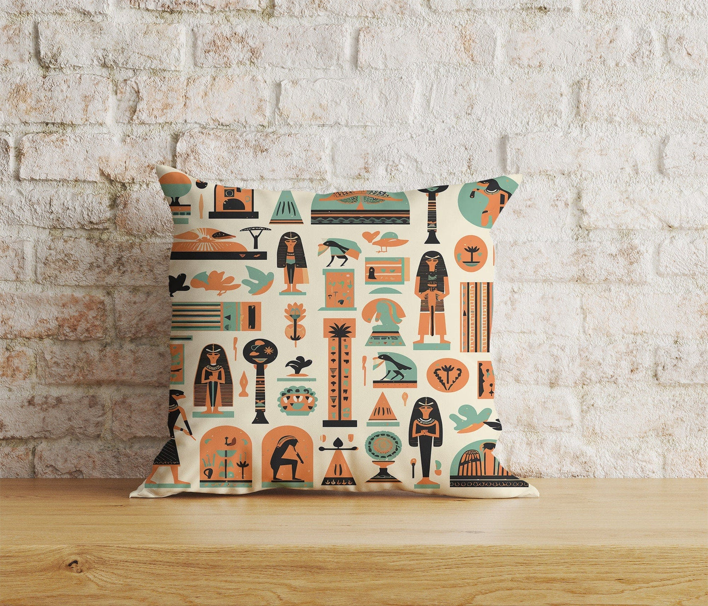 Onay Home Textile Cushion Covers 7 / 12 x 12 inch (30 x 30 cm) Double Side Egypt Pillow Cover Egyptian Hieroglyphs Cushion Cover