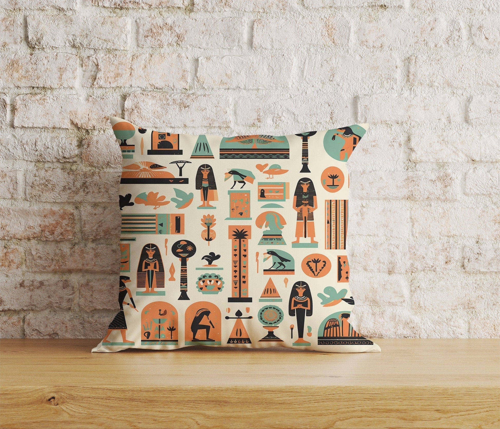 Onay Home Textile Cushion Covers 7 / 12 x 12 inch (30 x 30 cm) Double Side Egypt Pillow Cover Egyptian Hieroglyphs Cushion Cover