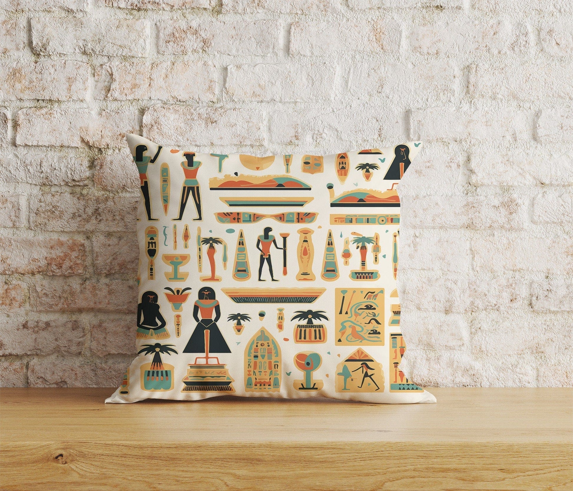 Onay Home Textile Cushion Covers 6 / 12 x 12 inch (30 x 30 cm) Double Side Egypt Pillow Cover Egyptian Hieroglyphs Cushion Cover