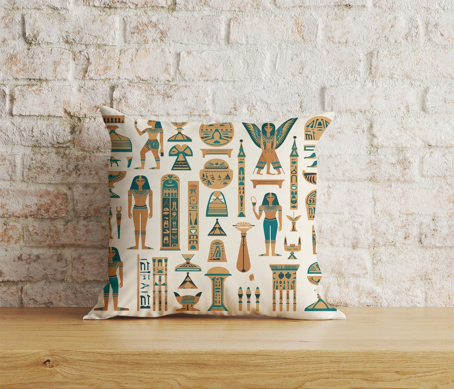 Onay Home Textile Cushion Covers 3 / 12 x 12 inch (30 x 30 cm) Double Side Egypt Pillow Cover Egyptian Hieroglyphs Cushion Cover