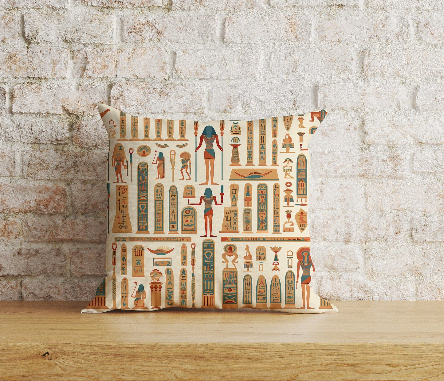Onay Home Textile Cushion Covers 2 / 12 x 12 inch (30 x 30 cm) Double Side Egypt Pillow Cover Egyptian Hieroglyphs Cushion Cover