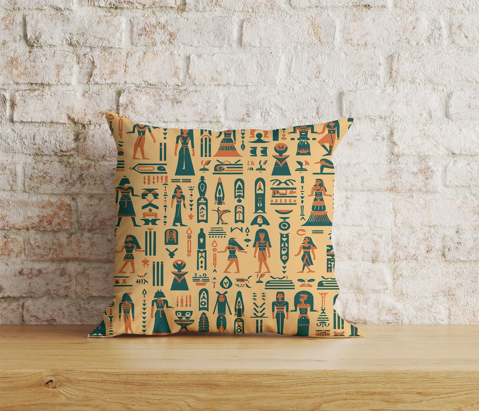 Onay Home Textile Cushion Covers 1 / 12 x 12 inch (30 x 30 cm) Double Side Egypt Pillow Cover Egyptian Hieroglyphs Cushion Cover