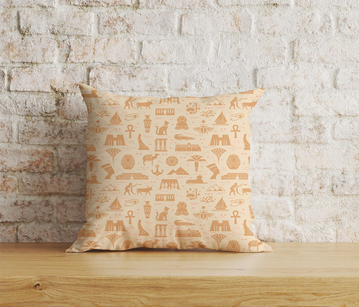 Onay Home Textile Cushion Covers 6 / 12 x 12 inch (30 x 30 cm) Double Side Egyptian Cushion Cover Ancient Hieroglyphs Pillow Cover