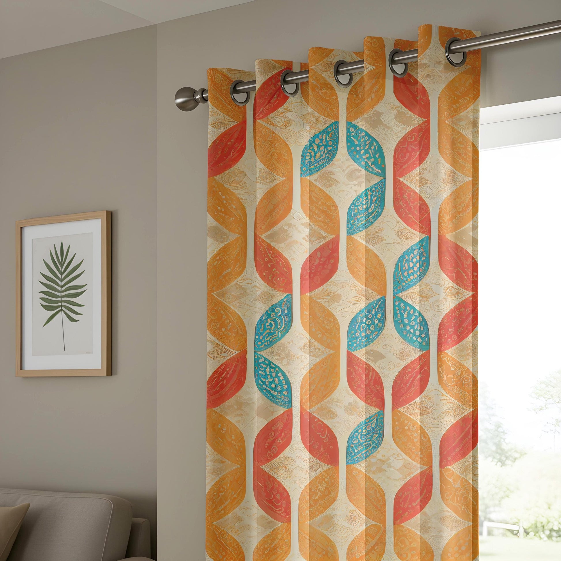 Onay Embroidered Seamless Ethnic Scandinavian-Inspired Curtain
