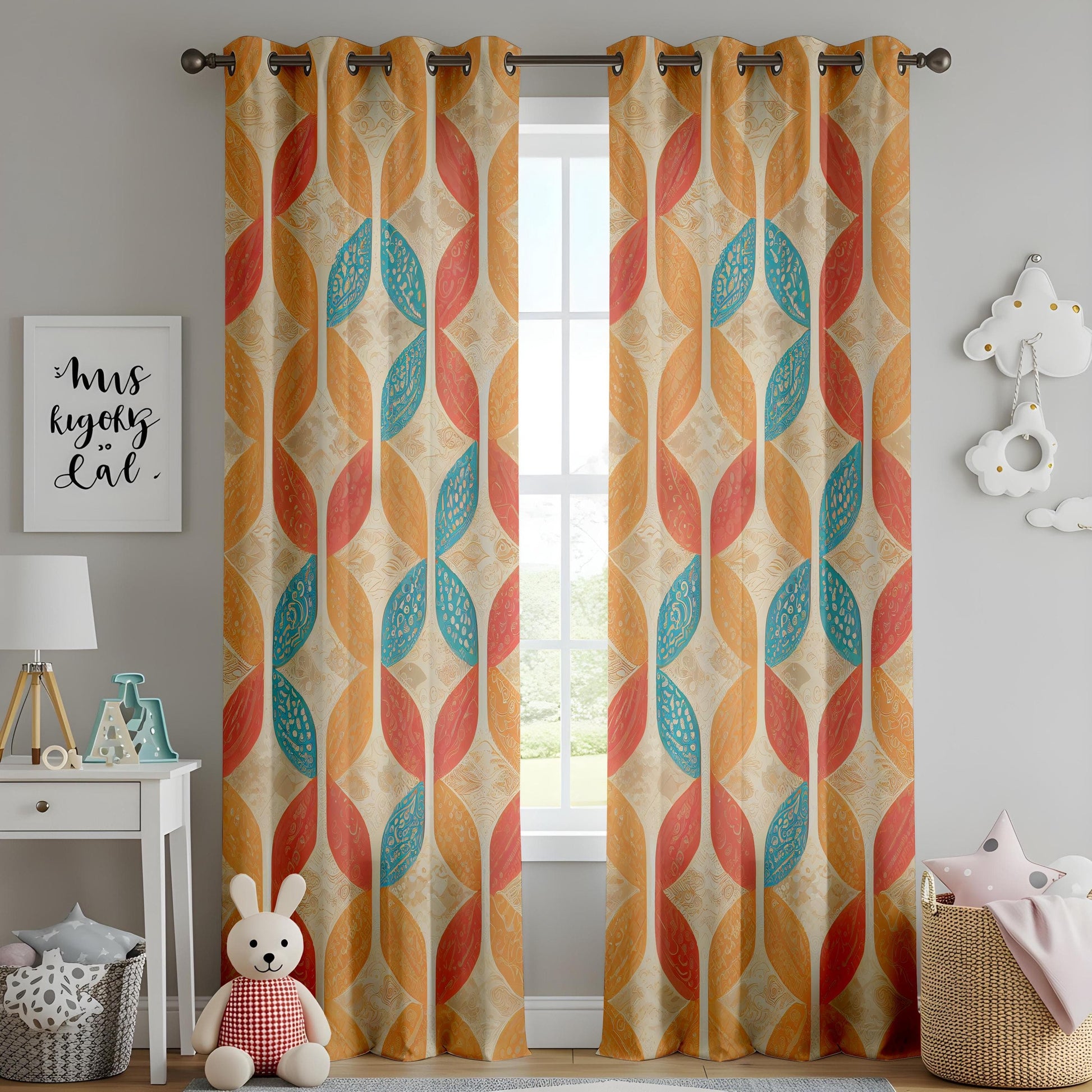 Onay Embroidered Seamless Ethnic Scandinavian-Inspired Curtain