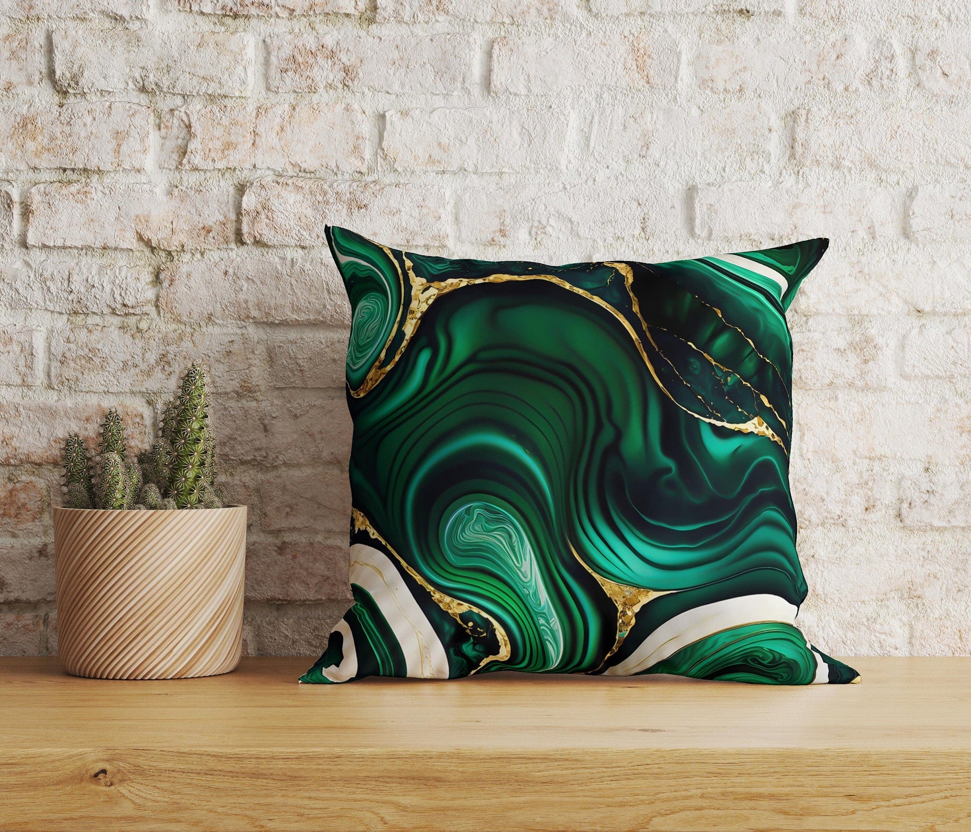 Onay Home Textile Cushion Covers 4 / 12 x 12 inch (30 x 30 cm) Double Side Emerald Cushion Cover Dark Green Emerald Pillow Cover
