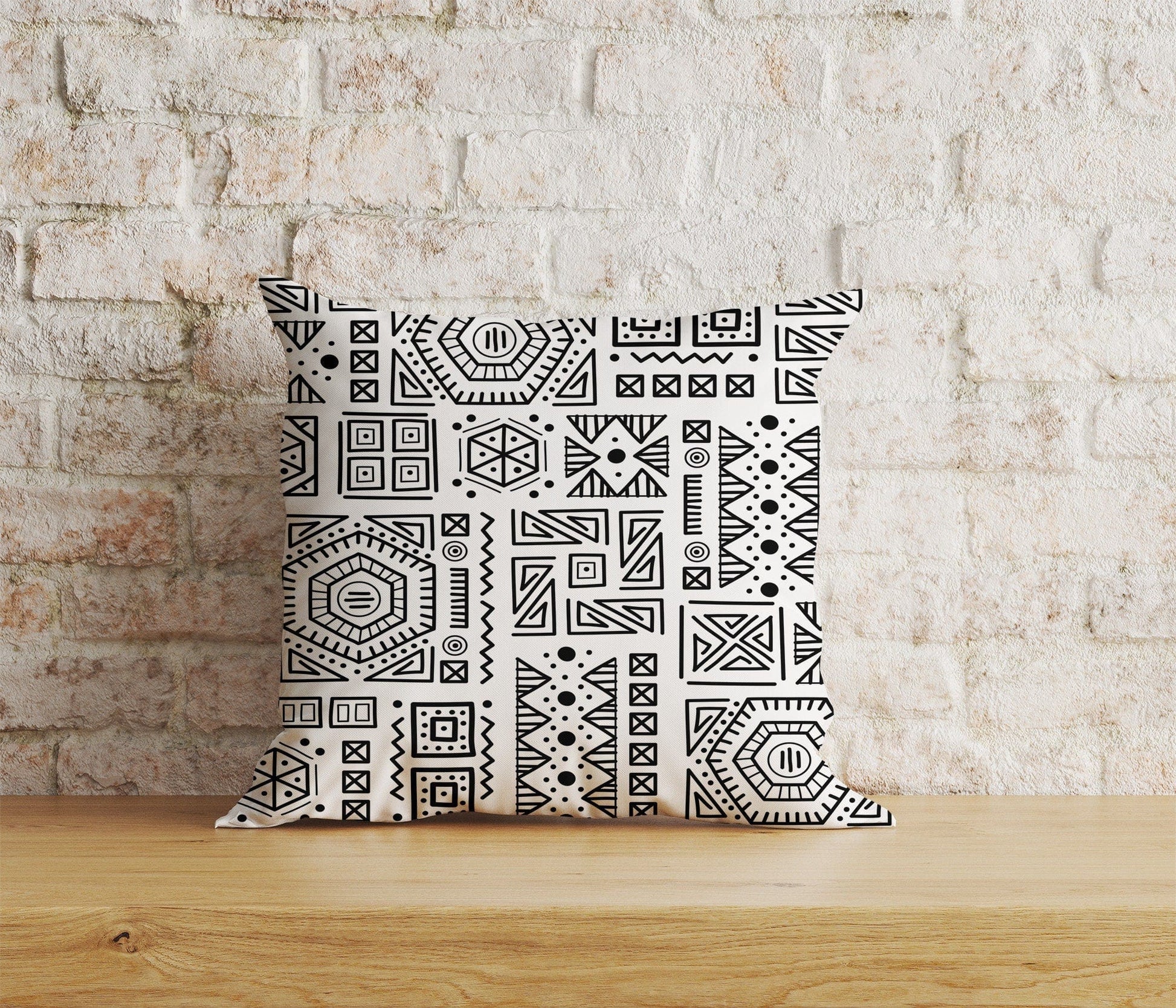 Onay 4 / 12 x 12 inch (30 x 30 cm) Ethnic African Design Rustic Geometric Decor Cushion Covers