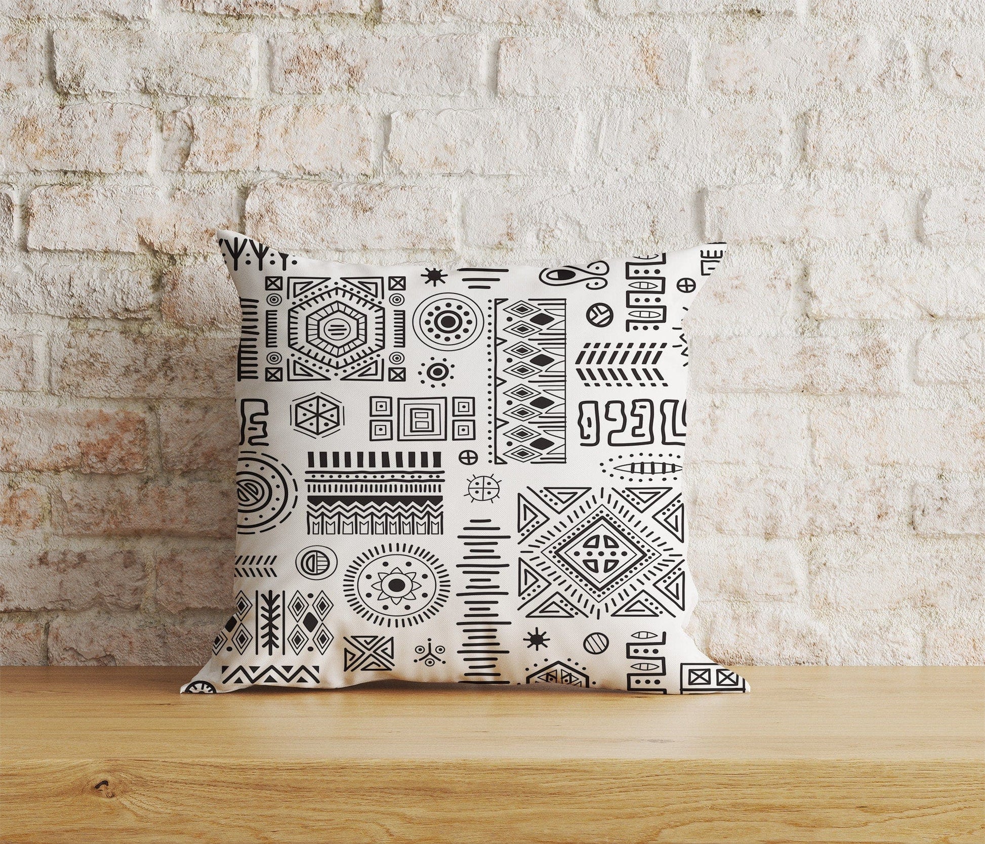 Onay 3 / 12 x 12 inch (30 x 30 cm) Ethnic African Design Rustic Geometric Decor Cushion Covers