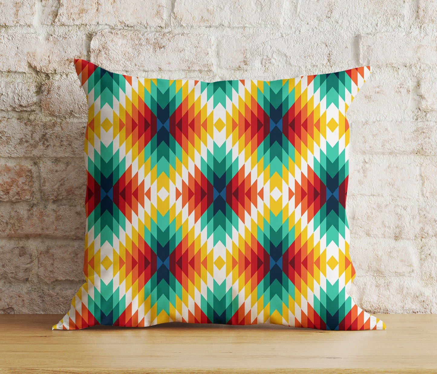 Onay 4 / 12 x 12 inch (30 x 30 cm) Double Side Ethnic Turkish Kilim Aztec Rug Traditional Cushion Cover