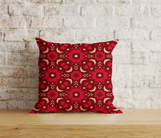 Onay Home Textile Cushion Covers 1 / 12 x 12 inch (30 x 30 cm) Double Side Ethnic Turkish Red Kilim / Rug Pillow Cover Boho Traditional